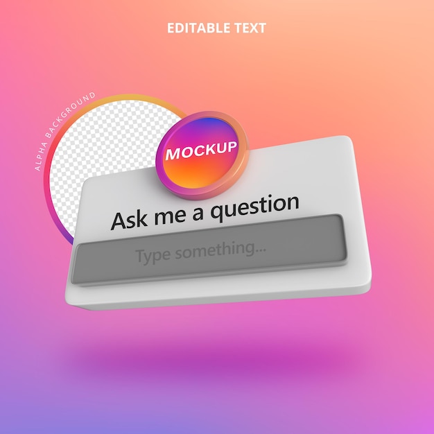 Hacer una pregunta Instagram 3D Aislar a la izquierda