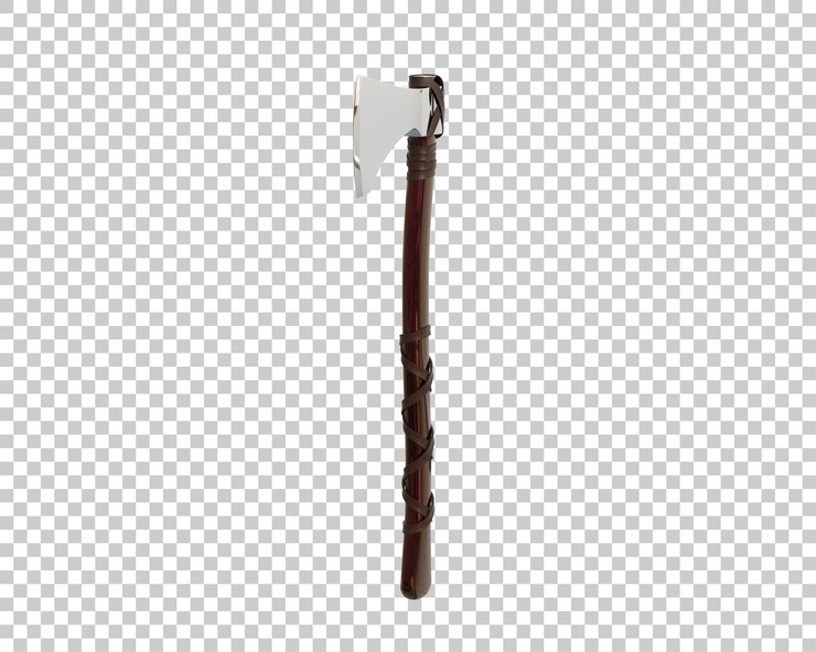 PSD el hacha del guerrero aislada en el fondo ilustración de renderización 3d