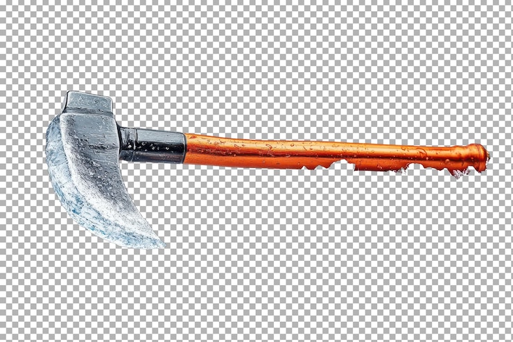 PSD hacha de hielo aislada sobre un fondo transparente