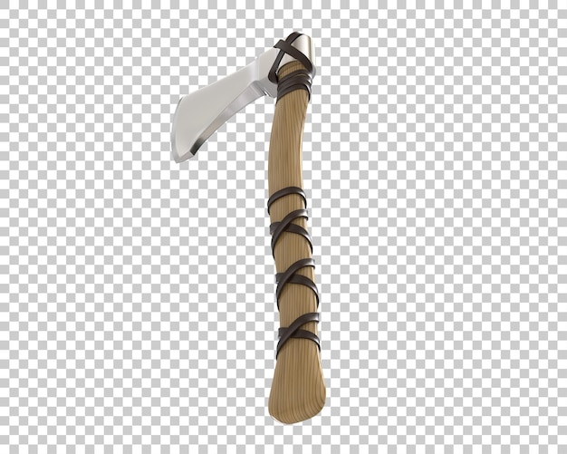 Hacha vikinga aislada sobre fondo transparente Ilustración de renderizado 3d