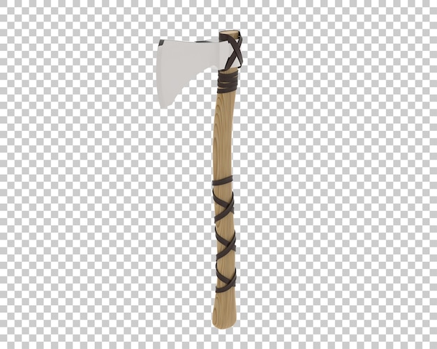 Hacha vikinga sobre fondo transparente Ilustración de renderizado 3d