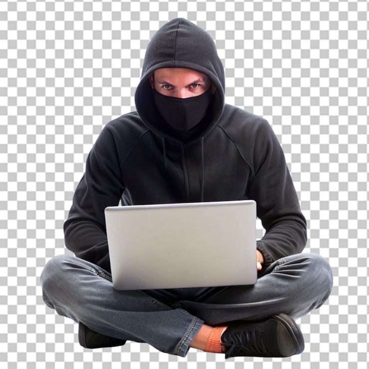 PSD hacker aislado en un fondo transparente