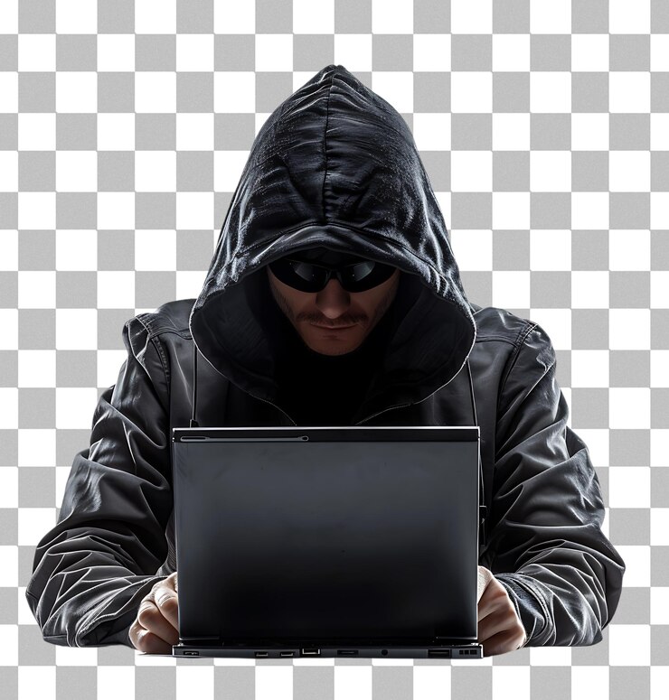 PSD hacker auf einem transparenten hintergrund