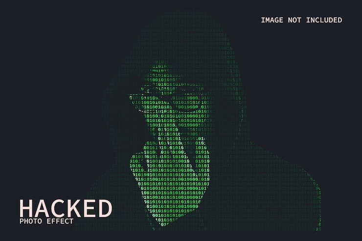 PSD hacker-binärcode-portrait-effekt-vorlage