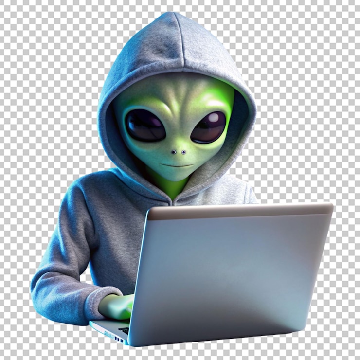 PSD hacker cibernético experto usando una computadora portátil