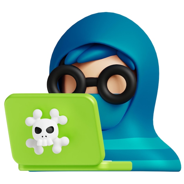 Hacker di sicurezza informatica 3D