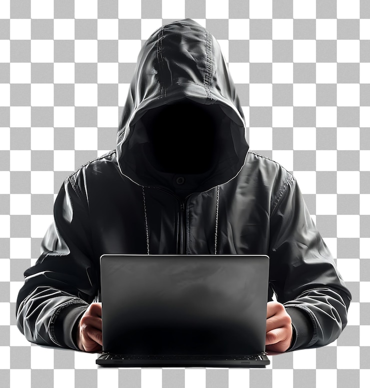 PSD hacker en un fondo transparente