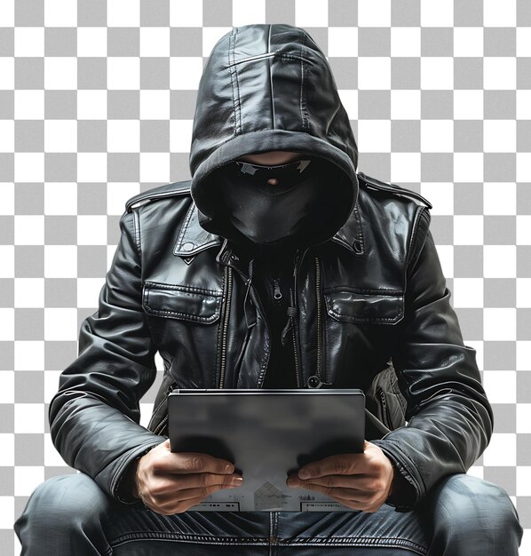 Hacker en un fondo transparente