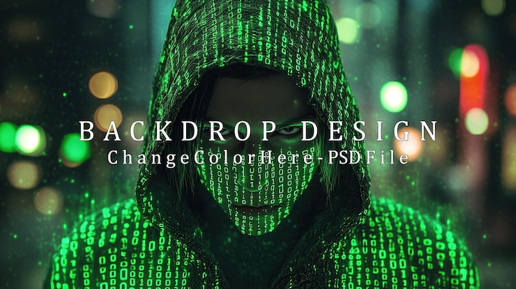 PSD hacker misterioso en la ciudad de neon