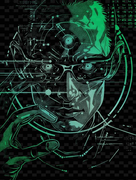 Hacker de red neural con una herramienta de hacking en una postura de hacking Ilustración plana Retratos de personajes