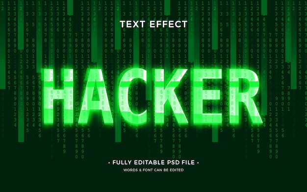 PSD hacker-text-effekt.