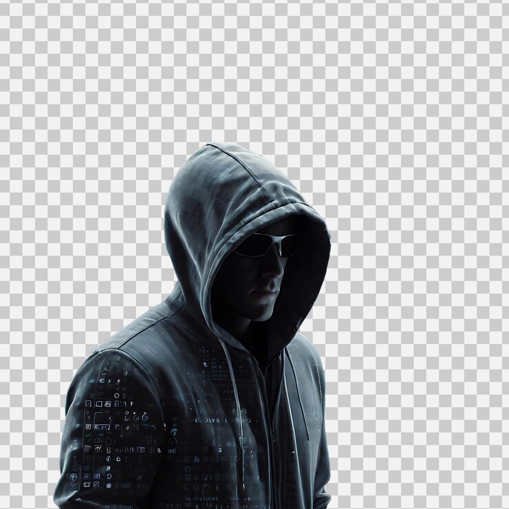 PSD hacker with laptop mockup