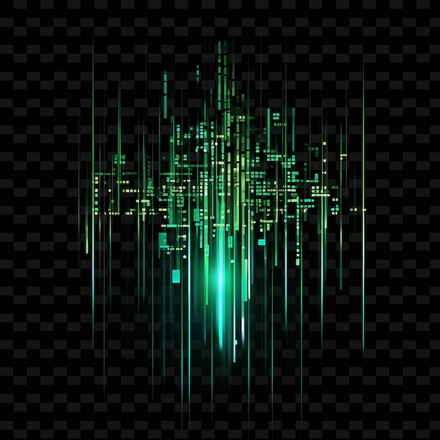 Hacking Diseño límite Estilo de líneas de neón Diseño de código binario PNG Formas Y2K Artes ligeras transparentes