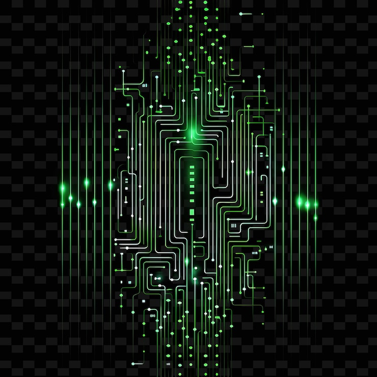 PSD hacking matrix diseño límite líneas de neón estilo matrix cod png y2k formas artes de luz transparentes