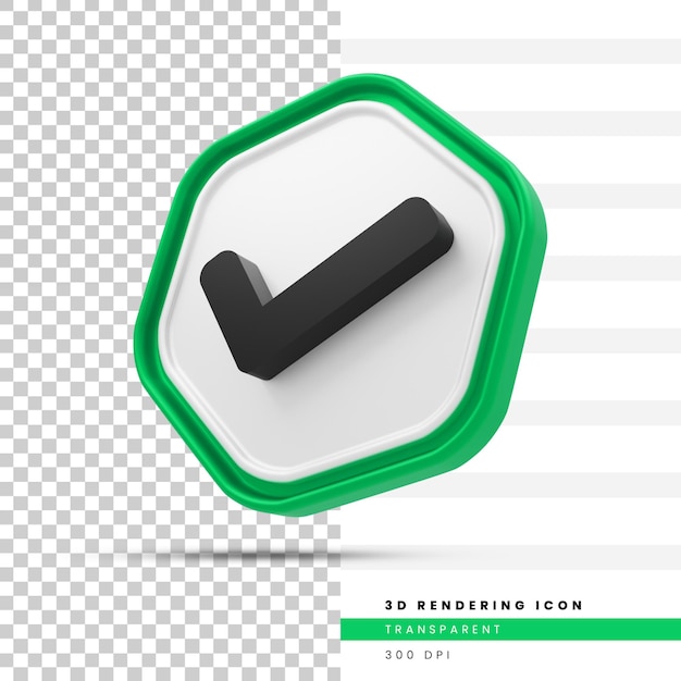 PSD häkchen bei 3d-rendersymbol