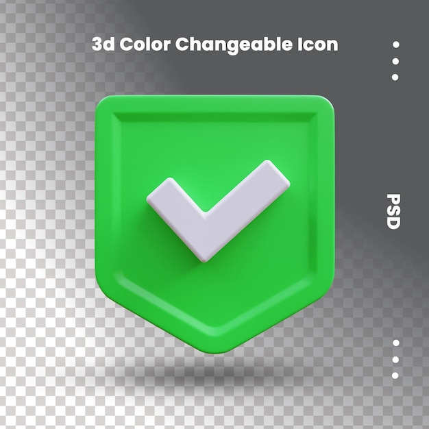 Häkchen Zeichen Symbol genehmigt Zeichen 3D-Symbol