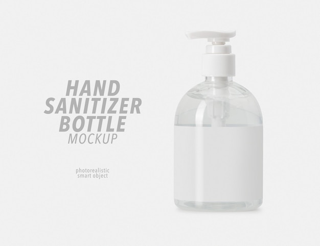 Händedesinfektionsmittel in einer durchsichtigen Pumpflaschenmodellvorlage für Ihr Design