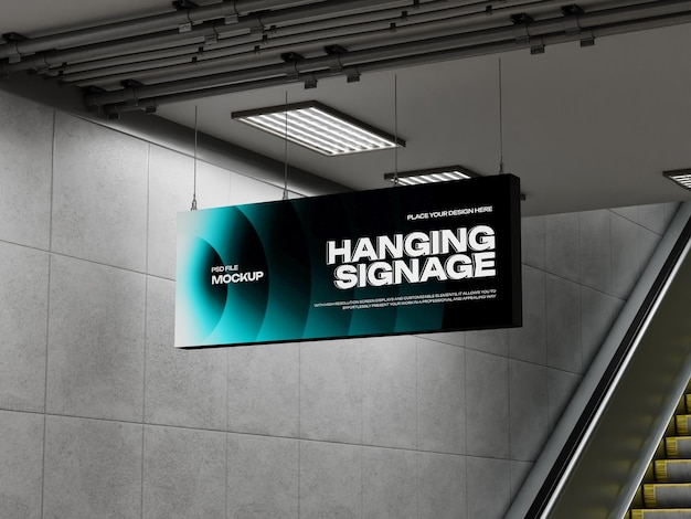Hängende Anzeigetafel-Mockup