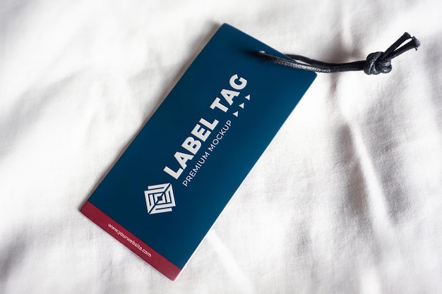 Hängendes Label Tag Mockup Realistisch Blau Navy