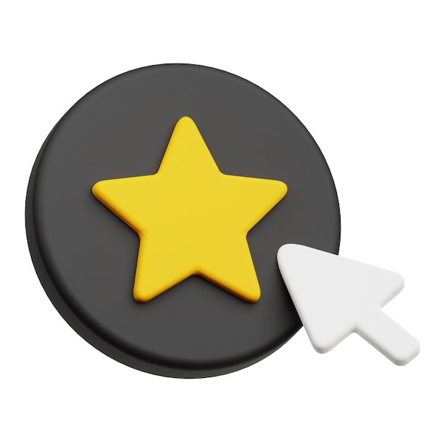 Haga clic en el cursor de revisión del icono 3D aislado en el fondo blanco