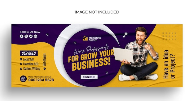 PSD haga crecer su folleto de negocios corporativos de negocios. portada de facebook y plantilla de banner web