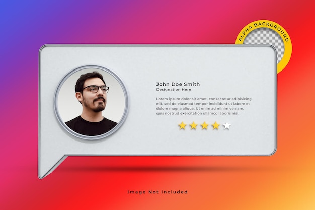 PSD hágame una pregunta renderizado 3d del marco de la interfaz en las redes sociales de instagram