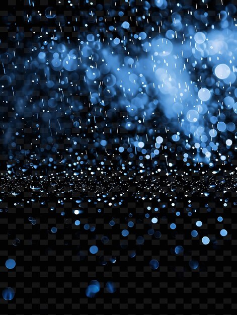 PSD hailstone radiant rain with hailstone droplets and blue cold png neon light effect y2k collection