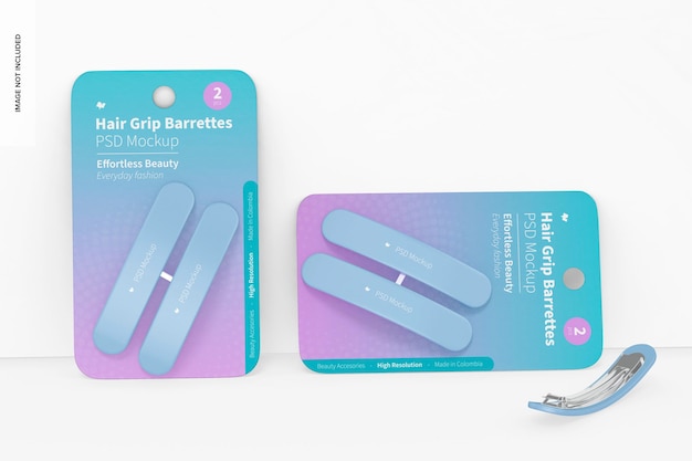 Hair Grip Haarspangen Blister Mockup, angelehnt