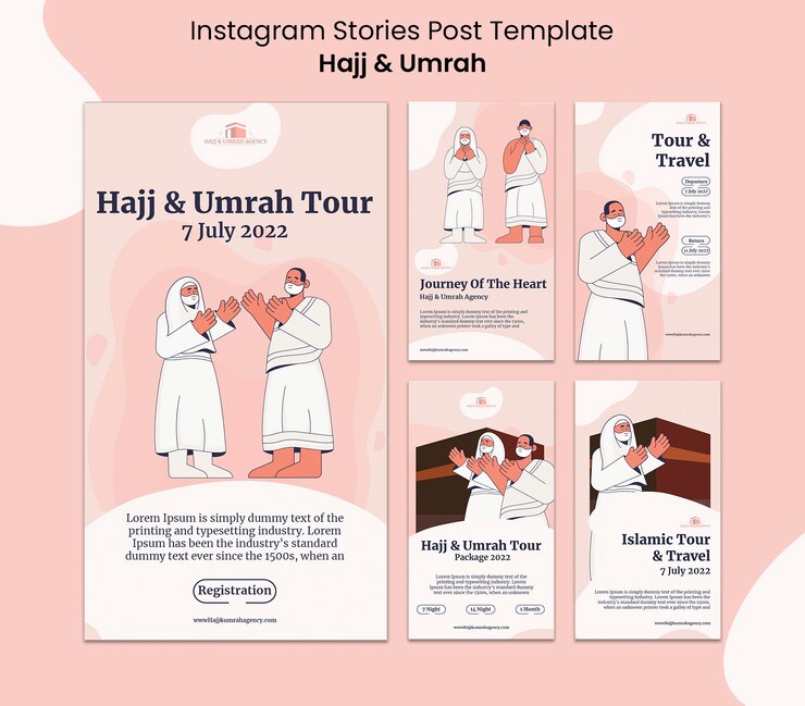 PSD hajj instagram stories template design