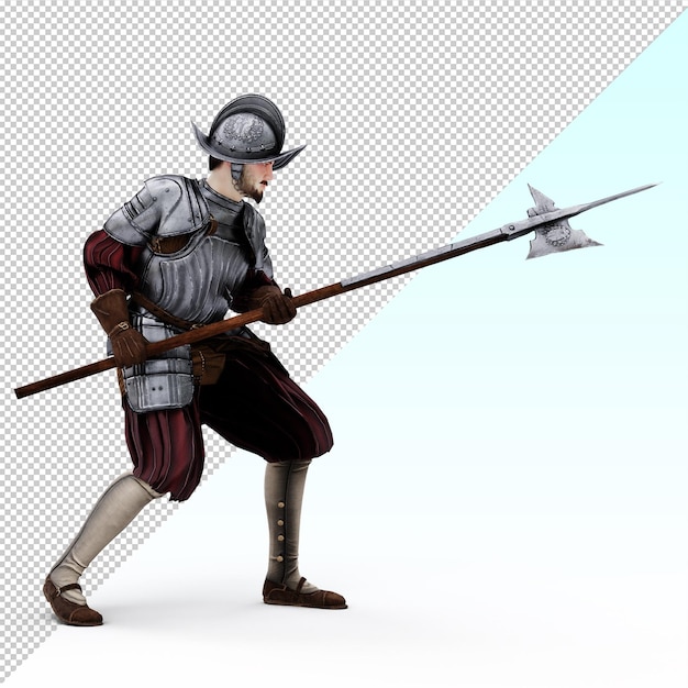 PSD halberdier unidade de infantaria medieval