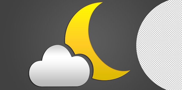 Halbmond oder nächtliches Flachsymbol auf transparentem Hintergrund für Apps und Websites