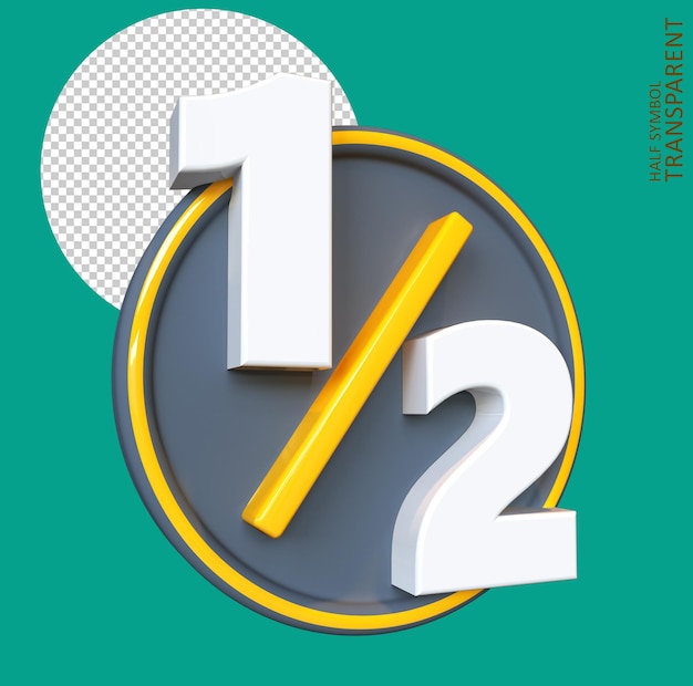 Halbsymbol transparent 3D-Rendering 50 Prozent