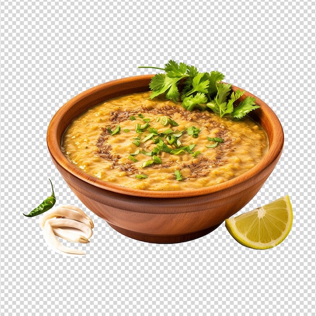 Haleem en un cuenco aislado en un fondo transparente png