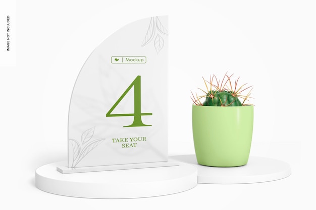 Half arch table sign mockup 02