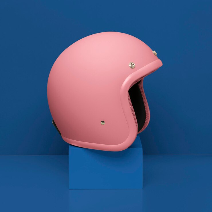 PSD half shell helmet mockup pink feminine design psd