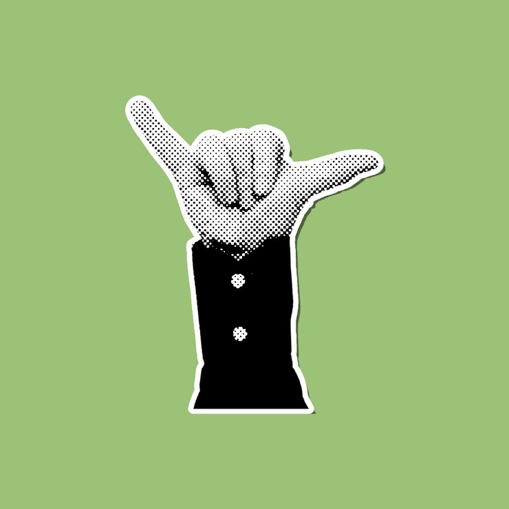 PSD halftone hand gesture sticker