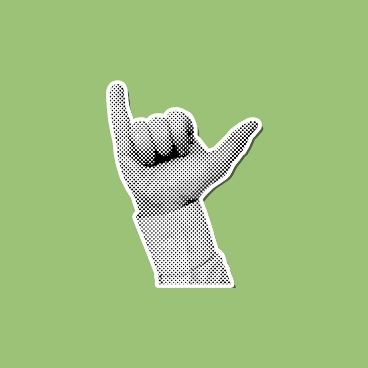 PSD halftone hand gesture sticker