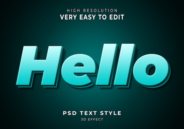 PSD hallo 3d moderner texteffekt