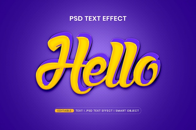 Hallo bearbeitbare 3D-Text-Effekt