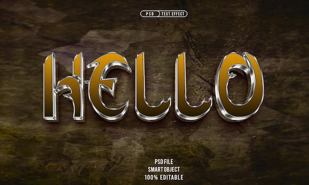 Hallo bearbeitbarer 3D-Texteffekt