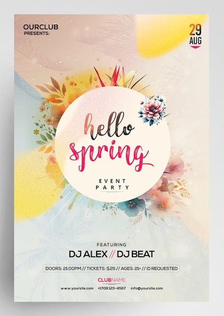 Hallo Frühlings-Flyer-Vorlagenverkauf