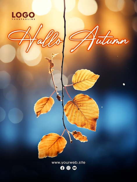 PSD hallo herbst social-media-post-poster-design