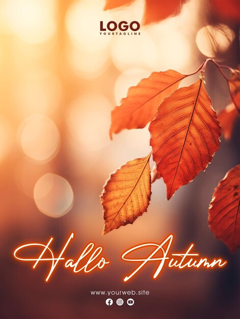 PSD hallo herbst social-media-post-poster-design