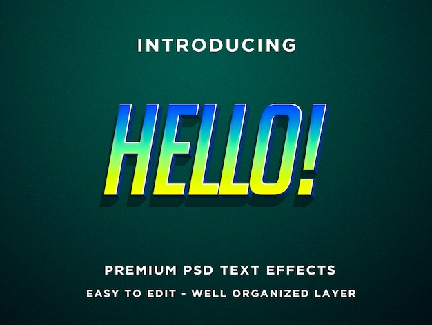 Hallo, premium 3d-texteffekte psd