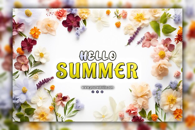 Hallo sommer-hintergrund für social-media-posts