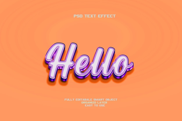 Hallo Text-Effekt 3D-Design PSD