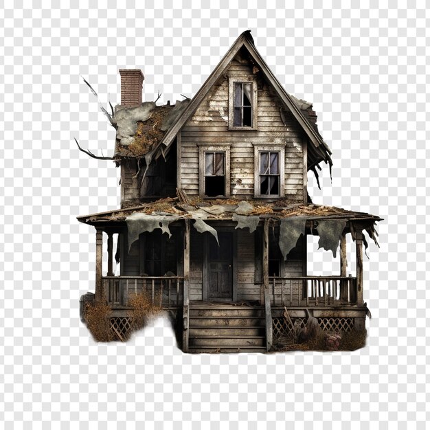 PSD halloween 3d hunted house aislado en un fondo transparente