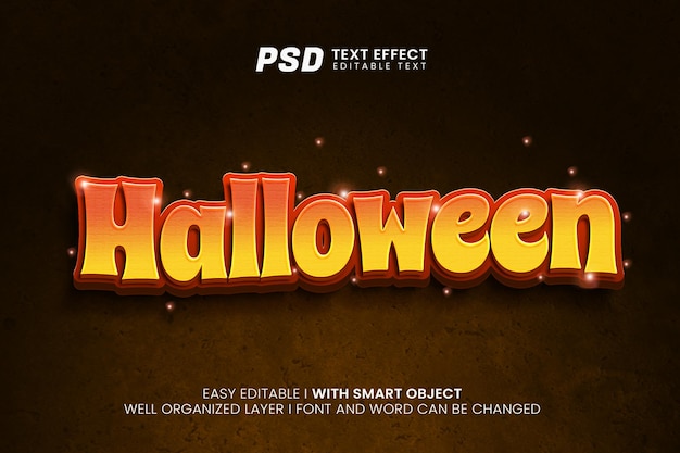 PSD halloween bearbeitbare texteffekt-modellvorlage premium psd