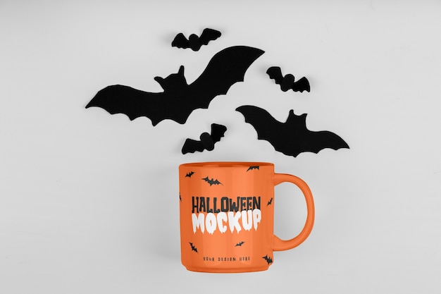 Halloween becher merchandise mockup design