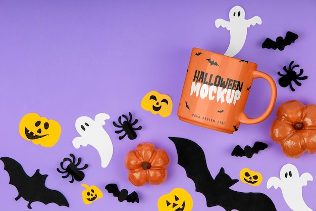 Halloween becher merchandise mockup design